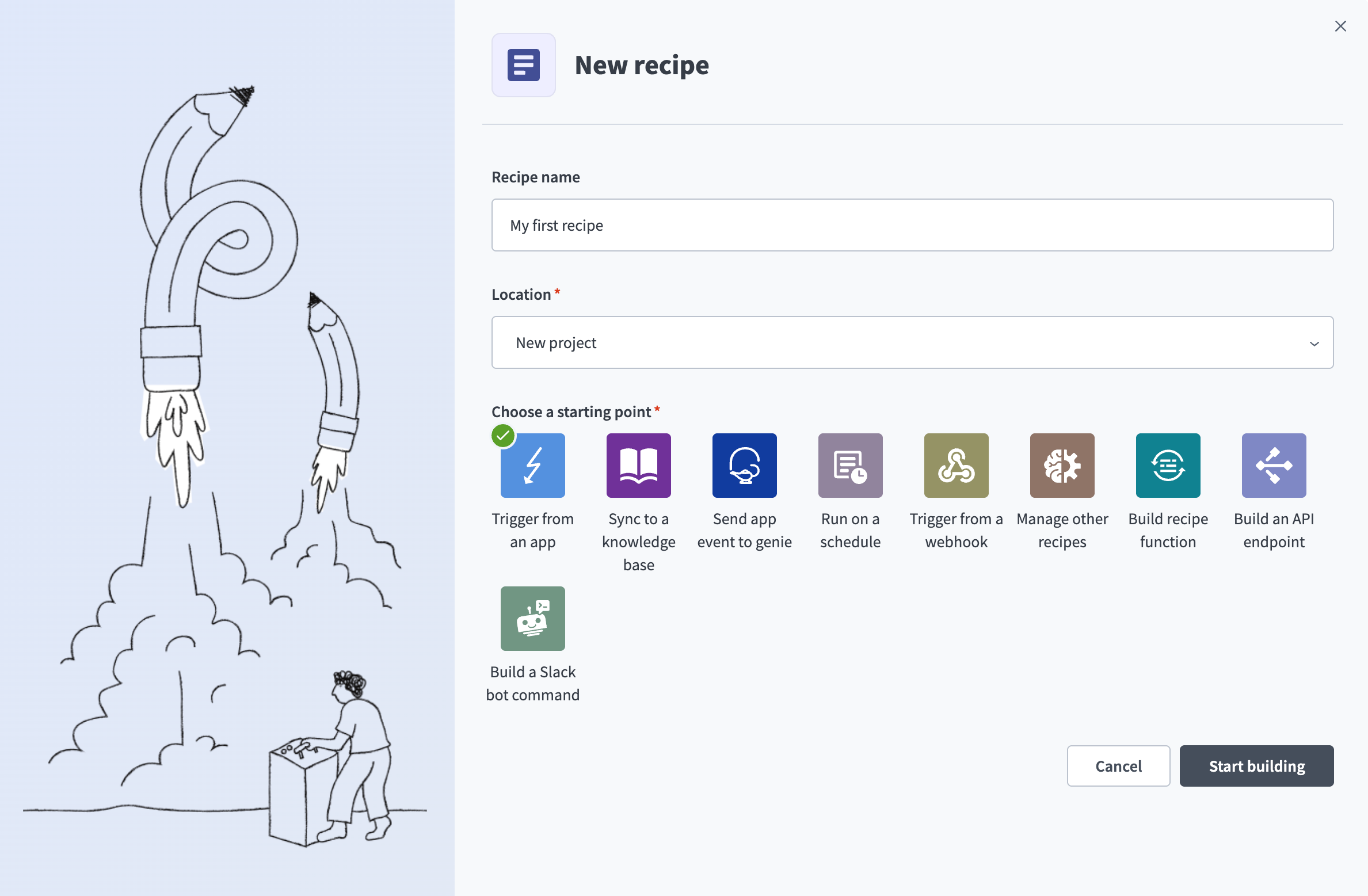 Set up your recipe view