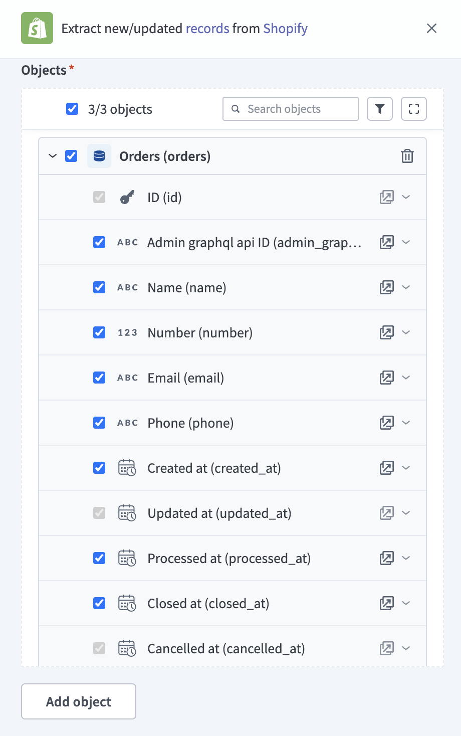 Review object fields