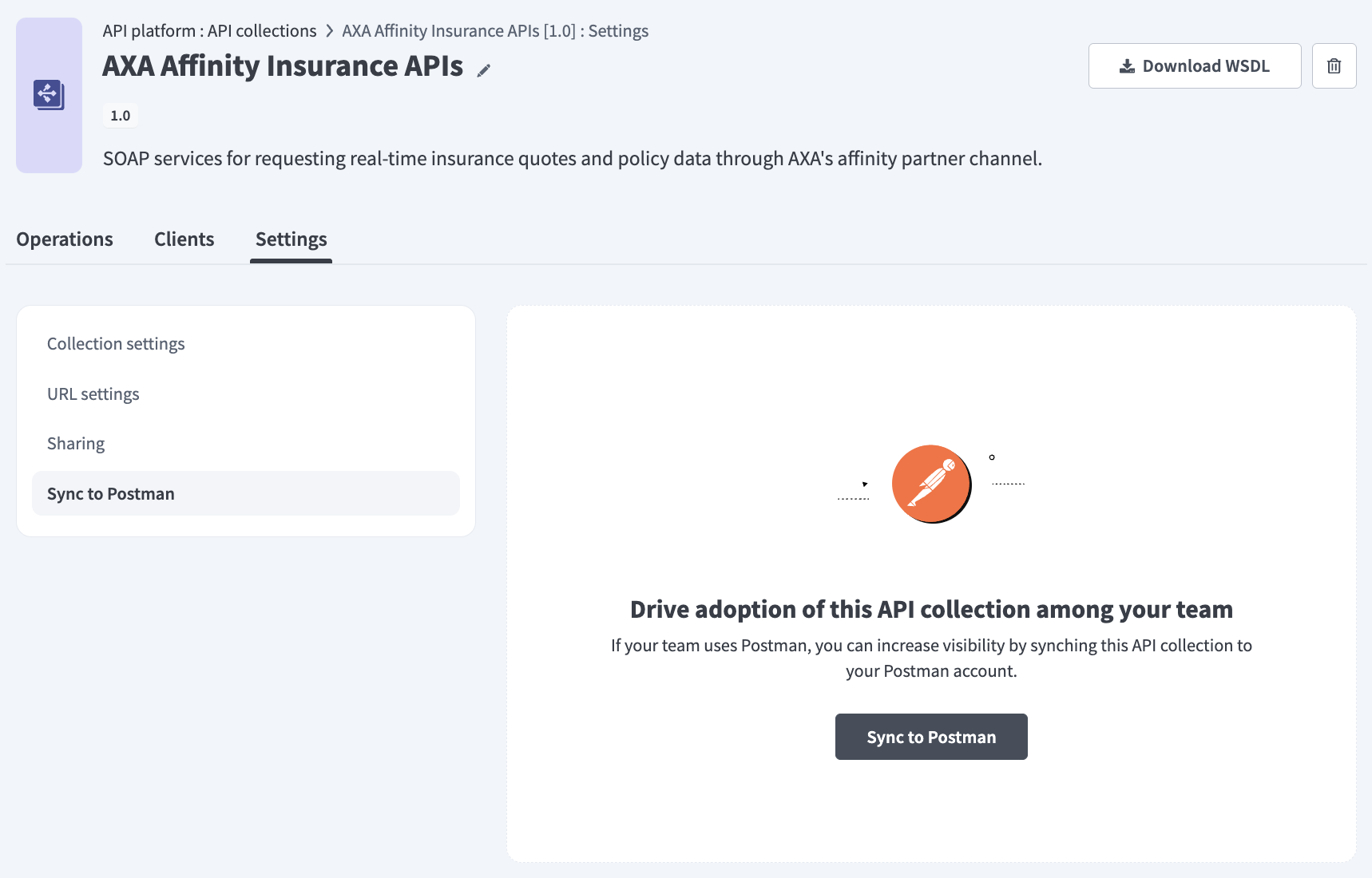 Sync to Postman