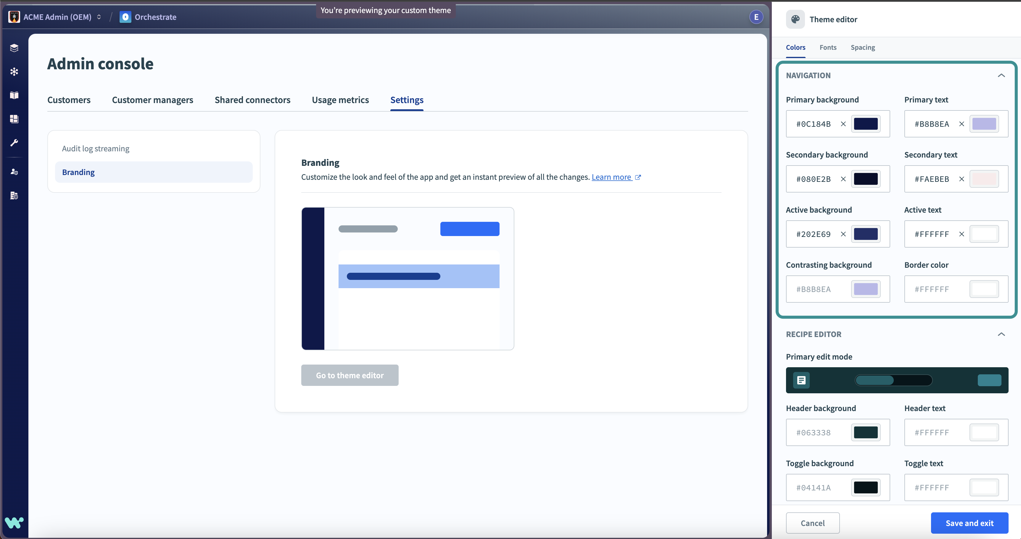 Customize sidebar