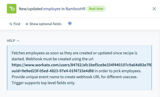 Workato の Webhook エンドポイント URL を取得する