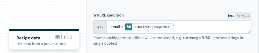 Using datapills in WHERE condition