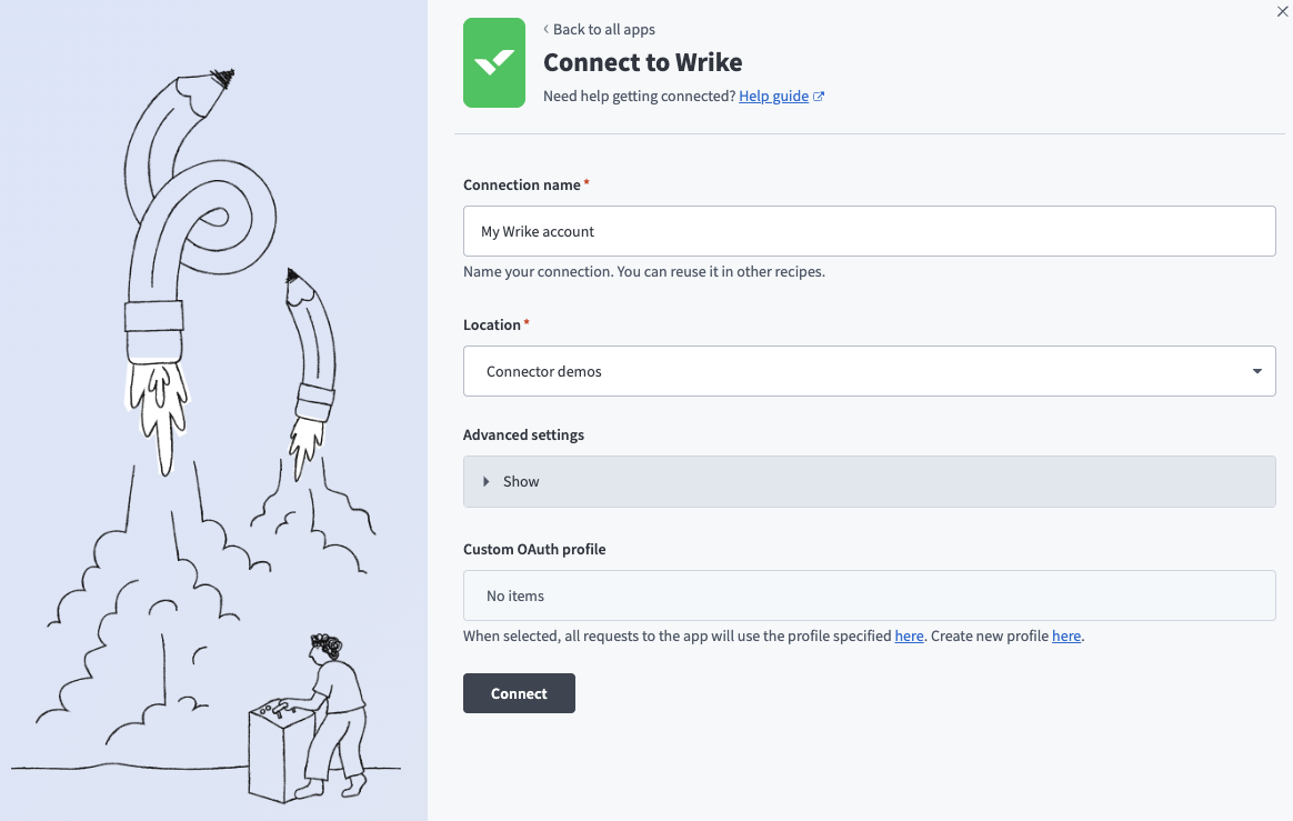 Wrike connection setup