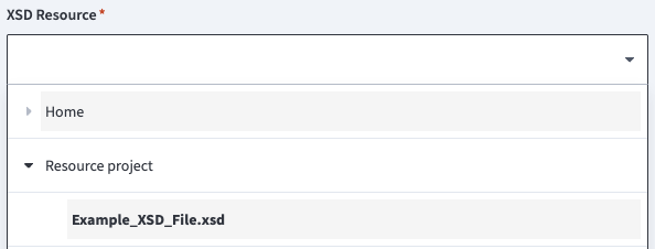 XSD resource drop-down menu